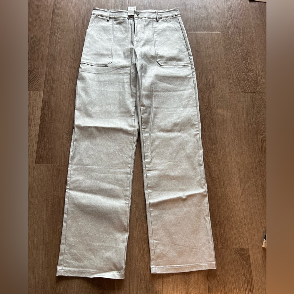 Windsor Silver Metallic Pants large